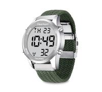 Hearkent Reloj parlante con discapacidad visual por radio, voz alemana, LCD, números grandes, fácil de leer, reloj de pulsera para personas mayores, reloj para ciegos, Nylon Verde, Moderno