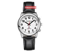 Hearkent Reloj parlante con voz alemana, reloj de pulsera para personas mayores, relojes ciegos, reloj con discapacidad visual, negro, Damen, Correa