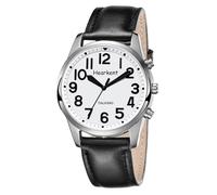 Hearkent Reloj parlante para Hombres en español con números Grandes, Reloj parlante para Personas Mayores, ciegas, con discapacidad Visual o de Edad Avanzada - TG2211 Negro