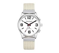 Hearkent Reloj parlante para personas con discapacidad visual y personas mayores, números grandes, reloj de voz para ciegos y ancianos, con acento americano claro (beige), Beige, Mujer , Reloj con