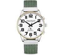 Hearkent Reloj parlante para personas con discapacidad visual y personas mayores, números grandes, reloj de voz para ciegos y ancianos, con acento americano claro, beige verde, Hombres, Reloj con