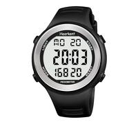 Hearkent Reloj podómetro Resistente al Agua para Personas Mayores sin Bluetooth, sin Necesidad de aplicación, con Contador de Pasos, calorías y números Grandes LCD (Negro)