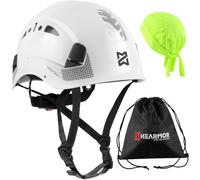 HEARMOR Casco de escalada para trabajos de altitud y montañismo, casco de ABS unisex con sensor UV reflectante EN12492