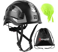 HEARMOR Casco de escalada para trabajos de altitud y montañismo, casco de ABS unisex con sensor UV reflectante EN12492