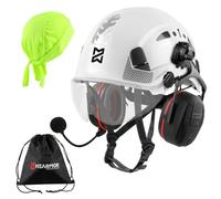 HEARMOR Casco industrial para adultos, con protección auditiva activa, certificado EN12492, aprobado EN397, absorción de impactos y resistencia a la penetración, SNR 32dB con Bluetooth
