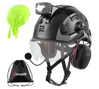 HEARMOR Casco industrial para adultos, con protección auditiva activa, certificado EN12492, aprobado EN397, absorción de impactos y resistencia a la penetración, SNR 32dB con Bluetooth