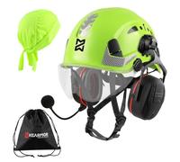 HEARMOR Casco industrial para adultos, con protección auditiva activa, certificado EN12492, aprobado EN397, absorción de impactos y resistencia a la penetración, SNR 32dB con Bluetooth