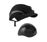 HEARMOR Gorra de seguridad con iluminación LED, linterna recargable por USB, estilo de gorra de béisbol, sombrero duro ligero transpirable para hombres y mujeres, negro