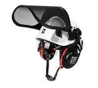 HEARMOR VOLTEK - Juego de casco de seguridad forestal, casco duro ABS con visera de seguridad integrada, protección completa para cabeza, ojos, cara y audición, diseño cómodo y ventilado a prueba de
