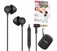 Hearprotek 2 Pares Auriculares para Dormir, Auriculares Internos Suaves y Cómodos con Micrófono, Reducción Ruido de Perfil Bajo para Dormir de Lado, Ronquidos, Yoga, Viajes y Relajarse