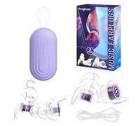 Hearprotek 2 pares Tapones oidos de Alta Fidelidad, silicona Cómodo tapones para los oidos ruido reutilizables-protección auditiva para Músicos,concierto,fiestas,festivals (Morado)