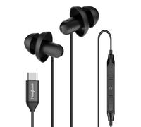 Hearprotek Auriculares para Dormir, Auriculares USB C con micrófono, Auriculares de Silicona con Aislamiento de Ruido de Tipo C para teléfonos Android, Dormir, meditar, Viajar, roncar