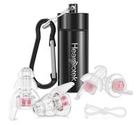 Hearprotek Tapones para los oídos música para mujer, 20db tapones reutilizables de protección auditiva-ideal para conciertos, discotecas (Rosa)