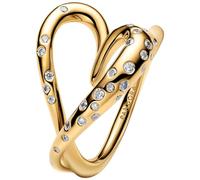 Heart 14k Gold-Plated Ring with Clear Cubic Zirconia