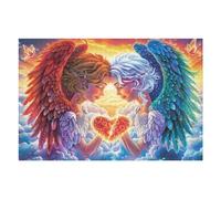 Heart Alas de ángel Puzzle 1000 Piezas Desafío Intelectual 3D Bloom Starry Glow Rompecabezas para Hombres Y Mujeres Obra De Arte Colorido Decoración Hogar 1000 PCS