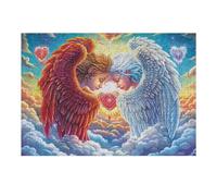 Heart Alas de ángel Puzzle 300 Piezas Desafío Intelectual 3D Realista Flora Symbol Radiance Rompecabezas para Hombres Y Mujeres Obra De Arte Colorido Decoración Hogar 300 PCS