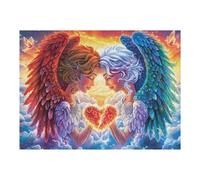 Heart Alas de ángel Puzzle 500 Piezas Juguete Educativo Familiar Bloom Starry Glow Rompecabezas 3D para Hombres Y Mujeres Construir Maquetas Desafío Intelectual 500 PCS