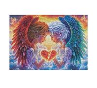 Heart Alas de ángel Puzzles 300 Piezas Juguete Educativo 3D Bloom Starry Glow Rompecabezas Familiar para Toda La Familia Entretenimiento Creativo Decorativo 300 PCS