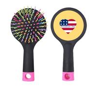 Heart American Presidents Day Flag Salon - Cepillo para desenredar el cabello, base acolchada