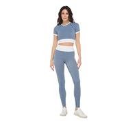 HEART AND SOUL Sutton Leggings, White/Lake Water, Medium-Large para Mujer