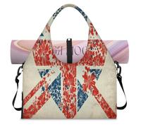 Heart Art - Bolsa deportiva con diseño de bandera del Reino Unido con compartimento para zapatos, bolsa de fin de semana, bolsa de equipaje para gimnasio, yoga, viajes, color, L, Bolsa de viaje