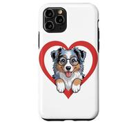 Heart Australian Shepherd Glasses Aussie Dog Carcasa para iPhone 11 Pro