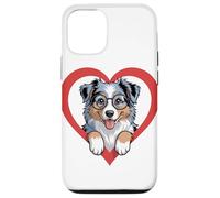 Heart Australian Shepherd Glasses Aussie Dog Carcasa para iPhone 12/12 Pro