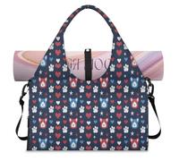 Heart Bear Paw - Bolsa deportiva con compartimento para zapatos, fin de semana, bolsa de equipaje para gimnasio, yoga, viajes, color, L, Bolsa de viaje