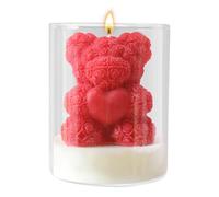 Heart Bear Valentine Candle - Scented Wedding Decor | 6.5x6.5x8cm Soybean Mixed Wax Candle with 172g Weight and 12-18h Burn Time, Romantic Holiday Decoration for Bedroom Living Room