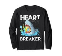 Heart Breaker Shark Shirt Valentine Shark Shirt Valentines Manga Larga