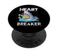 Heart Breaker Shark Shirt Valentine Shark Shirt Valentines PopSockets PopGrip Adhesivo