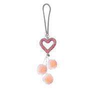 Heart Car Ornament - Plush Ball Love Pendant Decoration, Sparkling Bling Automotive Hanging Accessory | Stylish Interior Charm, Mirror Dangler For Vehicle Men Women, Romantic Dashboard Ornament, Car C