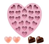 Heart Chocolate Mold | Non-stick Surfaces | 9.7x1.3x9.8cm | Valentine Candy Molds | Sweets Making Tray | Flexible Silicone Bakeware | For Valentine's Day Wedding