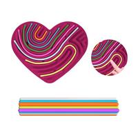 Heart Corazón Tablero de Actividades Sensorial Anti-Stress para Adulto, Rojo Juguetes Educativo Regalo de Habilidades Motoras para TDAH y Niños Autismo, Silicona Sensory Activity Board con 11 Cuerdas