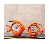 Heart Deco Ceramic Statue, Abstract Sculpture Deco, for Decoration Bedroom Table Decoration Office Apartment Sculptures and Statues,Fish Orange