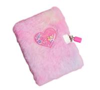 Heart Diary, Plush Journal Notebook, 5.83x4.13 pulgadas Notas de escritura secreta de bloqueo, lindo diario de recuerdo suave para niños, niños de 6 a 12 pensamientos personales y uso de creatividad