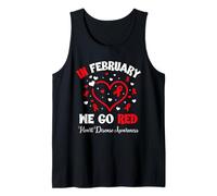 Heart Disease Awareness Go Red in February Red Heart Camiseta sin Mangas