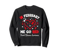 Heart Disease Awareness Go Red in February Red Heart Sudadera