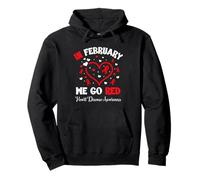 Heart Disease Awareness Go Red in February Red Heart Sudadera con Capucha