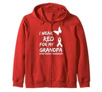 Heart Disease Awareness I Wear Red For My Grandpa Ribbon Sudadera con Capucha