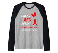 Heart Disease I Wear Red For My Mother-In-Law Ribbon Camiseta Manga Raglan