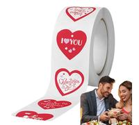 Heart Envelope Seals - Coated Paper 6.5x6.5x2.8cm Roll | Valentine's Day Stickers for, Party Favors, Birthday, Wedding, Thank You Notes, Love Letters, Craft | Heart Shaped Invitation