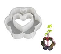 Heart Flower Vase Silicone Molds - Heart Shaped Flower Vase with Branches | Hearts Vases Mold | Silicone Hearts Mold Vases | Flowers Pots Container Molds | Reusable Plaster Moulds for Home Decorations