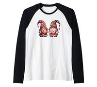 Heart GNOME Love Graphic For Women Men Valentines Couple Camiseta Manga Raglan