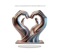 Heart Hands Ornament - Silver Hand Heart Ornament | Heart Shaped Hands Ornament | Love Heart Hands Ornament | Hands Sculpture Acrylic Heart-Shape Desktop Ornament | Creative Aesthetic Decor For Home