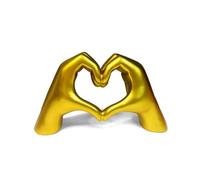 Heart Hands Sculpture Gold Decor for Living Room Bedroom Apartment Bookshelf Table, Aesthetic Romantic Statues Decor
