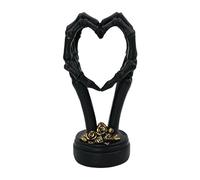 Heart Hands Statue, Bone Hand Gesture Decoration, Abstract Skeleton Sculpture, Gothic Resin Ornament, Skeleton Art for Home, Offices, Wedding, Living Room, Kitchen, Bedroom, 3.35x4.13x8.27 inches