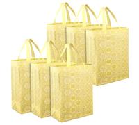 Heart Home Bolso de la compra | Bolso de la compra | Bolsa de la compra | Bolsas de compras reutilizables | Bolsa de verduras | Bolsa de transporte Check-Kalash | Paquete de 6 | Amarillo