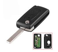 Heart Horse 2 Botones Peugeot Carcasa Mando Llave del Coche Repuesto con 433Mhz PCF796 Chip Llave Remota Plegable para Peugeot 207 307 308 408 Citroen C2 C3 C4 Picasso CE0536 Llave Remota del Coche