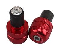 Heart Horse 2x 7/8 "Motocicleta Antivibración Mango Bar Extremo de tapón Extremos de agarre Tapas 22 mm Colores (Rojo)